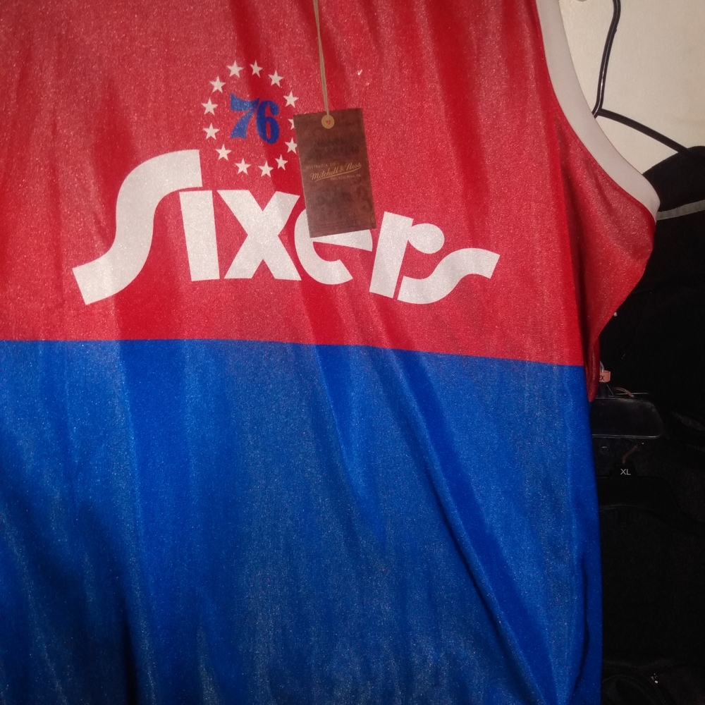 Mitchell &Ness Red and Blue Sixers Jersey